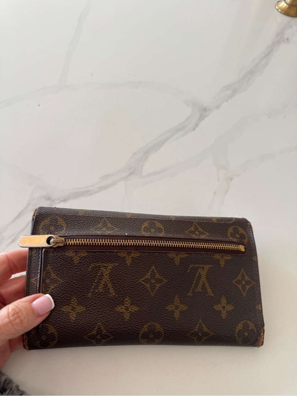Louis Vuitton Brown Monogram Clasp Wallet with Gold Hardware - Picture 14 of 15